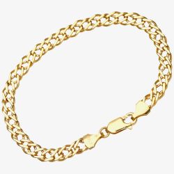 9ct Yellow Gold Double Curb Chain Bracelet HGR2D100
