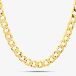 9ct Yellow Gold 24 Inch Flat Curb Chain Necklace FF100-24