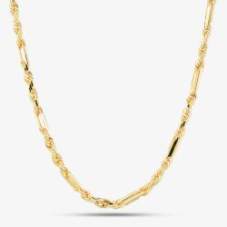 9ct Yellow Gold 18 Inch Rope And Bar Chain SRFC-290-9Y-18