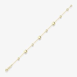 9ct Yellow Gold Polished Square Link Bracelet CA011-07