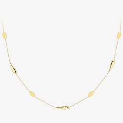 9ct Yellow Gold Marquise Teardrop Chain Necklace CN172-17
