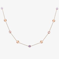 9ct Rose Gold Amethyst and Rose Quartz Necklace CN554-17
