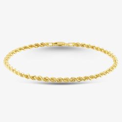 9ct Yellow Gold Rope Chain Bracelet HLRP-320-9Y-8.5