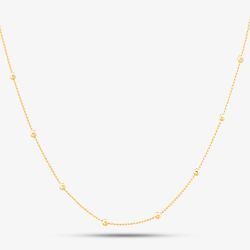 9ct Yellow Gold 16 Inch Curb & Ball Chain 1.13.7913