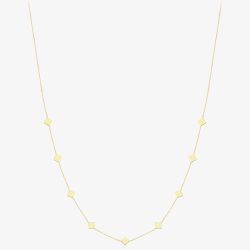 9ct Yellow Gold Multi Diamond Shape Disc Necklace 111125147613