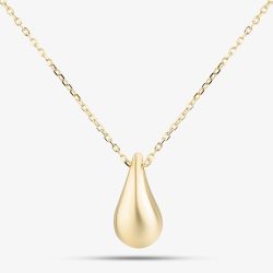 9ct Yellow Gold Teardrop Pendant Necklace GN399