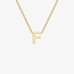 9ct Yellow Gold Mini Initial F Necklace 1.19.0155
