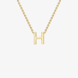 9ct Yellow Gold Mini Initial H Necklace 1.19.0157