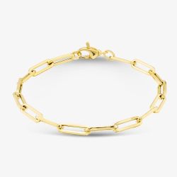 9ct Yellow Gold Elongated Oval Link Bracelet CA017-07