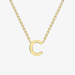 9ct Yellow Gold Mini Initial C Necklace 01.19.0152