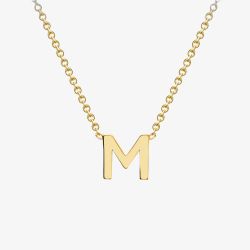 9ct Yellow Gold Mini Initial M Necklace 1.19.0162