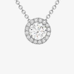 9ct White Gold Round Halo Necklet 5.19.7304