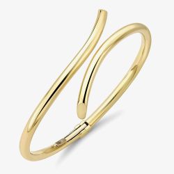 9ct Gold Plain Tube Crossover Bangle 111225127482