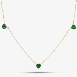 9ct Yellow Gold Malachite Heart Necklace 1.19.1650