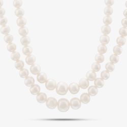 9ct Yellow Gold Two Strand Graduated Freshwater Pearl Necklace POZ827SD/FW