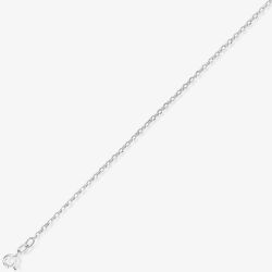 9ct White Gold Diamond Cut Oval Necklace CN740-18