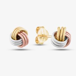 9ct Three-Colour Knot Stud Earrings 3.55.19.13
