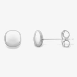 9ct White Gold Squared Cushion Stud Earrings 120125114402