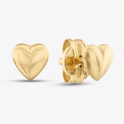 9ct Yellow Gold Heart Stud Earrings 1.59.0863