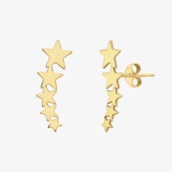 9ct Yellow Gold Five Star Stud Earrings 1.55.9409