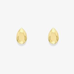 9ct Yellow Gold Pear Shape Faceted Stud Earrings 120125147550