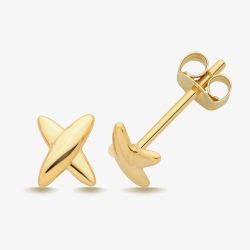 9ct Yellow Gold X Stud Earrings ES2171
