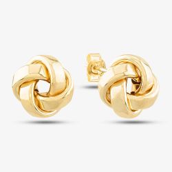 9ct Gold Rectangular Tube Knot Stud Earrings 1.55.6199
