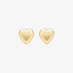 9ct Yellow Gold 7mm Puffed-Heart Stud Earrings 1.55.8679