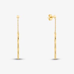 9ct Yellow Gold Faceted Bar Dropper Earrings 1.54.4959