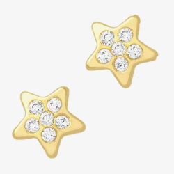 9ct 6mm Cubic Zirconia Star Stud Earrings 1.58.8969