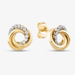 9ct Cubic Zirconia Open Knot Studs SE569