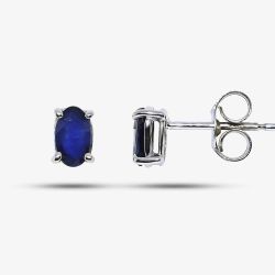 9ct White Gold Oval Sapphire Stud Earrings G40-5481-11W