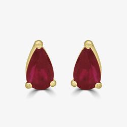 9ct Yellow Gold 0.50ct Pear Cut Ruby Stud Earrings WWW2048