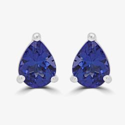 9ct White Gold 0.69ct Pear Cut Tanzanite Stud Earrings WWW1866