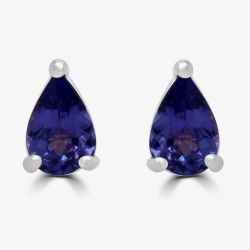 9ct White Gold 0.91ct Pear Cut Tanzanite Stud Earrings WWW2456