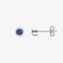 9ct White Gold Round Sapphire Stud Earrings 120325147572