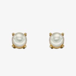 9ct Yellow Gold Freshwater Pearl June Birthstone Stud Earrings GE2331