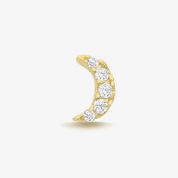 9ct Yellow Gold Cubic Zirconia Moon Single Stud Earring ES2100 (1X SINGLE EARRING)