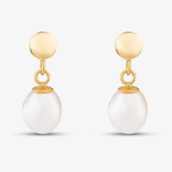 9ct Yellow Gold Freshwater Pearl Dropper Earrings 1.58.7979