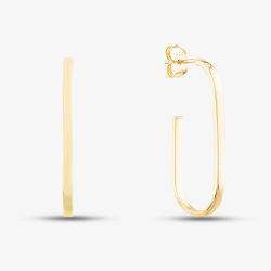 9ct Yellow Gold Open Oval 3/4 Hoop Earrings GE2407
