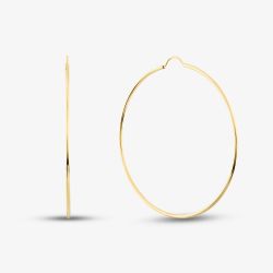 9ct Yellow Gold 50mm Plain Hoop Earrings 1.51.3170