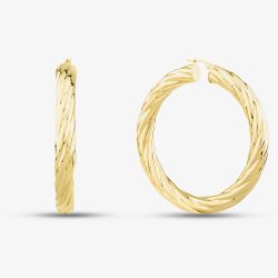 9ct Yellow Gold Extra Large Twisted Hoop Earrings INV102485 (15.8G)