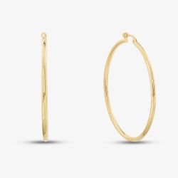 9ct Yellow Gold Large Round Hoop Earrings UER107Y