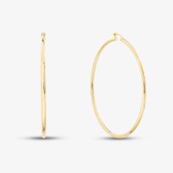9ct Yellow Gold 50mm Large Round Hoop Earrings UER108Y