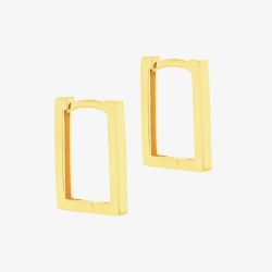 9ct Yellow Gold 13.5mm Rectangular Hoop Earrings 1.53.0014