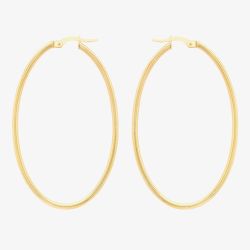9ct Yellow Gold 54mm Large Oval Hoop Earrings 1.53.0589