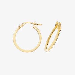9ct Yellow Gold 15mm Hoop Earrings ER1007-15