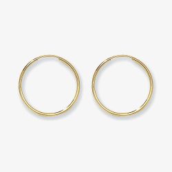 9ct Yellow Gold 18mm Sleeper Hoop Earrings ES112
