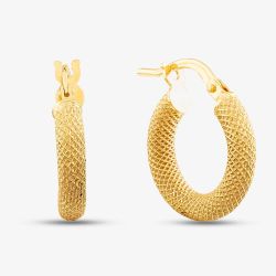 9ct Gold Diamond Cut Hoop Earrings 1.53.0319