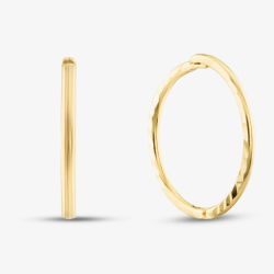 9ct 12mm Diamond Cut Hinged Sleeper Earrings SE956